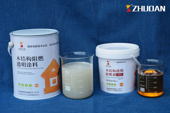 China Transparenter wasserbasierter Brandschutzanstrich für hölzerne Tür-Bauholz-außenumhüllung fournisseur